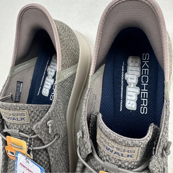 Men’s Skechers Go Walk Max Size 13 Hands Free Slip In Memory Foam Taupe New Box - Picture 6 of 12